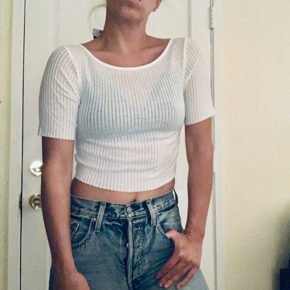 Topshop white crop top NWT